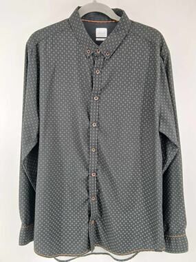 Green print button-down shirt, JB Holt Standard Fit